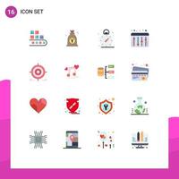 16 Universal Flat Colors Set for Web and Mobile Applications goal equalizer money audio time Editable Pack of Creative Vector Design Elements