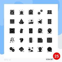 paquete de iconos de vector de stock de 25 signos y símbolos de línea para opciones de cuidado de video multimedia controles elementos de diseño de vector editables