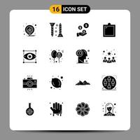 User Interface Pack of 16 Basic Solid Glyphs of design window fintech industry interior decor Editable Vector Design Elements