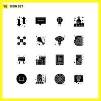 Pack of 16 creative Solid Glyphs of image drone baseball technology oil Editable Vector Design Elements