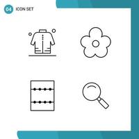 Concepto de 4 líneas para sitios web, dispositivos móviles y aplicaciones, diseño de chaqueta, elementos de diseño vectorial editables de vidrio natural para compras. vector