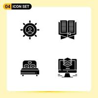 Set of Modern UI Icons Symbols Signs for business bookmark manager book love Editable Vector Design Elements