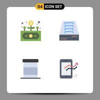 4 Creative Icons Modern Signs and Symbols of business food grow drawer chart Editable Vector Design Elements