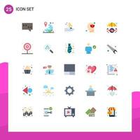 25 Creative Icons Modern Signs and Symbols of heart human boat head flower Editable Vector Design Elements