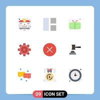 Universal Icon Symbols Group of 9 Modern Flat Colors of delete setting present building gift Editable Vector Design Elements