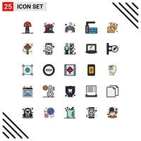 conjunto de 25 iconos de interfaz de usuario modernos símbolos signos para anteojos almohadilla de control de correo electrónico piscina de agua elementos de diseño vectorial editables vector