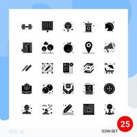 paquete de iconos de vector de stock de 25 signos y símbolos de línea para elementos de diseño de vector editables de luz de podio de rayos x de altavoz de mezquita