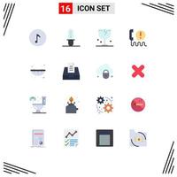 Set of 16 Commercial Flat Colors pack for sweet help fragile communication call contact Editable Pack of Creative Vector Design Elements