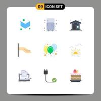 Flat Color Pack of 9 Universal Symbols of brightness decoration real estate carnival balloons Editable Vector Design Elements