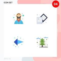 Universal Icon Symbols Group of 4 Modern Flat Icons of doctor direction medical process left arrow Editable Vector Design Elements