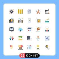 Pack of 25 Modern Flat Colors Signs and Symbols for Web Print Media such as pump jack connect gdpr write edit Editable Vector Design Elements