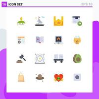 Universal Icon Symbols Group of 16 Modern Flat Colors of basic shipping ecology product hr Editable Pack of Creative Vector Design Elements