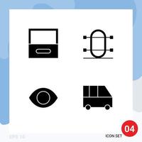 4 iconos creativos signos y símbolos modernos de elementos de diseño vectorial editables de visión de equipo de cara de archivo vector