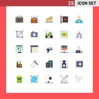 25 Universal Flat Color Signs Symbols of crop up business avatar form Editable Vector Design Elements