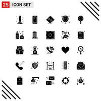 Pack of 25 creative Solid Glyphs of shower cleaning board bathroom electronic Editable Vector Design Elements