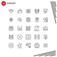 Modern Set of 25 Lines and symbols such as party balloons egg speaker announce Editable Vector Design Elements