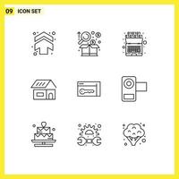 Modern Set of 9 Outlines and symbols such as browser construction product build intelligence Editable Vector Design Elements