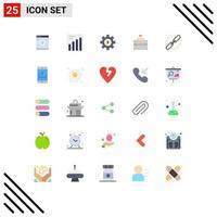 Set of 25 Modern UI Icons Symbols Signs for hyperlink connect dollar link case Editable Vector Design Elements