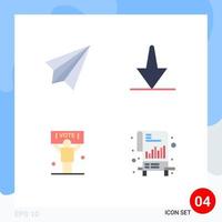 Flat Icon Pack of 4 Universal Symbols of communication political receive bottom vote Editable Vector Design Elements