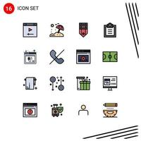 Stock Vector Icon Pack of 16 Line Signs and Symbols for plugin browser military todo checklist Editable Creative Vector Design Elements