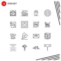 16 Universal Outlines Set for Web and Mobile Applications home interior human household decoration Editable Vector Design Elements