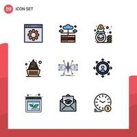 9 Creative Icons Modern Signs and Symbols of architect icecream server dessert cash Editable Vector Design Elements