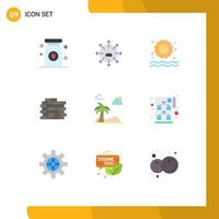 9 Universal Flat Colors Set for Web and Mobile Applications beach brick human wall sun Editable Vector Design Elements