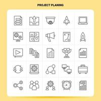 OutLine 25 Project Planing Icon set Vector Line Style Design Black Icons Set Linear pictogram pack Web and Mobile Business ideas design Vector Illustration