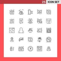 25 Universal Line Signs Symbols of cancel heart scandinavia eye multimedia Editable Vector Design Elements