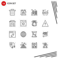 16 Creative Icons Modern Signs and Symbols of learning education clean shop ecommerce Editable Vector Design Elements