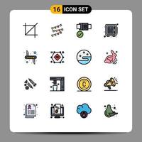 Universal Icon Symbols Group of 16 Modern Flat Color Filled Lines of victorinox money birthday safe deposit Editable Creative Vector Design Elements