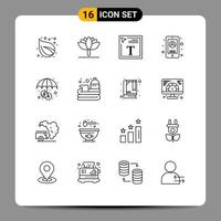 16 Universal Outlines Set for Web and Mobile Applications investment finance font color user mobile Editable Vector Design Elements