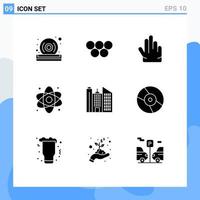 User Interface Pack of 9 Basic Solid Glyphs of business medical fingers healthcare diagnostic Editable Vector Design Elements