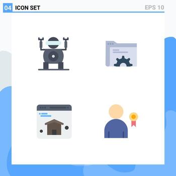 paquete de iconos vectoriales de stock de 4 signos y símbolos de línea para el servidor de engranajes web robot mejores elementos de diseño vectorial editables vector