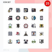 Set of 25 Modern UI Icons Symbols Signs for cement magazine report items megaphone Editable Vector Design Elements