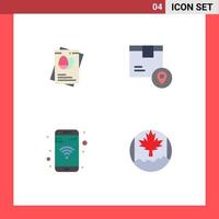 4 Flat Icon concept for Websites Mobile and Apps passpoet app easter location phone Editable Vector Design Elements