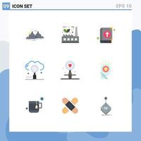 Set of 9 Modern UI Icons Symbols Signs for optimization engine factory cloud easter Editable Vector Design Elements