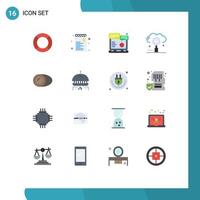 16 Universal Flat Colors Set for Web and Mobile Applications search media shopping engine option Editable Pack of Creative Vector Design Elements