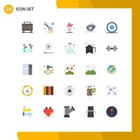 Universal Icon Symbols Group of 25 Modern Flat Colors of global performance party motor industry Editable Vector Design Elements