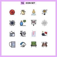 conjunto de 16 iconos de interfaz de usuario modernos signos de símbolos para capturar dinero idea de bombilla de inicio elementos de diseño de vectores creativos editables