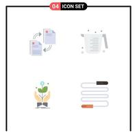 Editable Vector Line Pack of 4 Simple Flat Icons of sharing business document cooking growth Editable Vector Design Elements