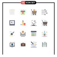 16 Thematic Vector Flat Colors and Editable Symbols of screen weather cart climate air Editable Pack of Creative Vector Design Elements