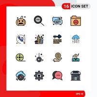 paquete de iconos de vectores de stock de 16 signos y símbolos de línea para el mensaje de llamada de servicio en cualquier momento detalle elementos de diseño de vectores creativos editables