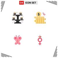 4 iconos creativos signos y símbolos modernos de hornear cupsakes de pascua doller elementos de diseño vectorial editables de género vector
