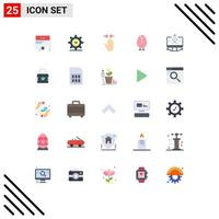 conjunto de 25 iconos modernos de ui símbolos signos para feliz pascua ver pollo flecha elementos de diseño vectorial editables vector