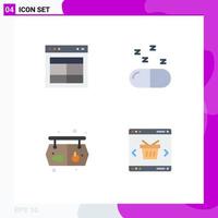 Pack of 4 Modern Flat Icons Signs and Symbols for Web Print Media such as divide supermarket text medical board Editable Vector Design Elements