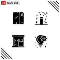 Modern Set of Solid Glyphs Pictograph of phone hot android magic wand spa Editable Vector Design Elements