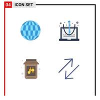 Modern Set of 4 Flat Icons and symbols such as global jam calculate equation change Editable Vector Design Elements