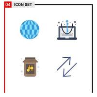 Modern Set of 4 Flat Icons and symbols such as global jam calculate equation change Editable Vector Design Elements