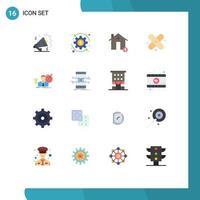 paquete de iconos de vector de stock de 16 signos y símbolos de línea para edificios de éxito objetivo paquete editable de vendaje de yeso de elementos de diseño de vector creativo